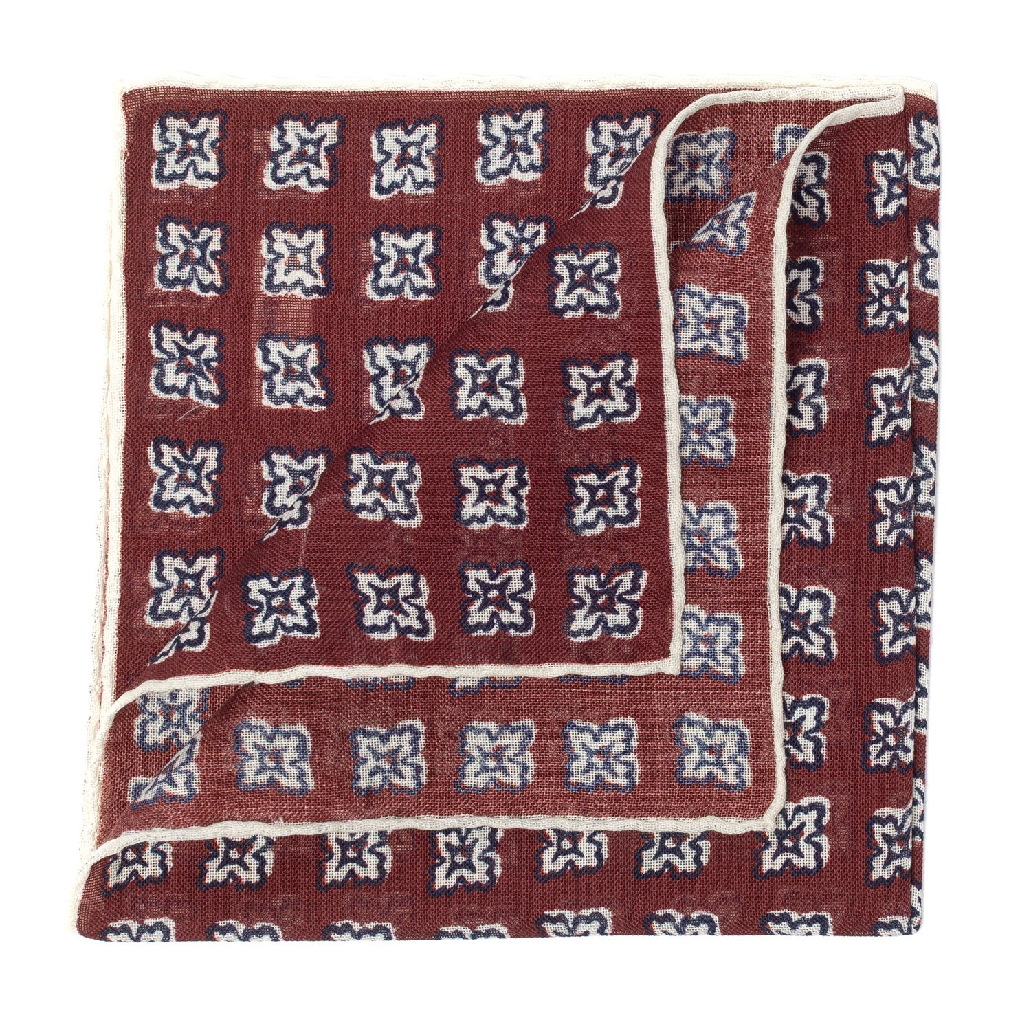 Pocket Square "Vintage 38" made of Wool and Silk - hand-rolled